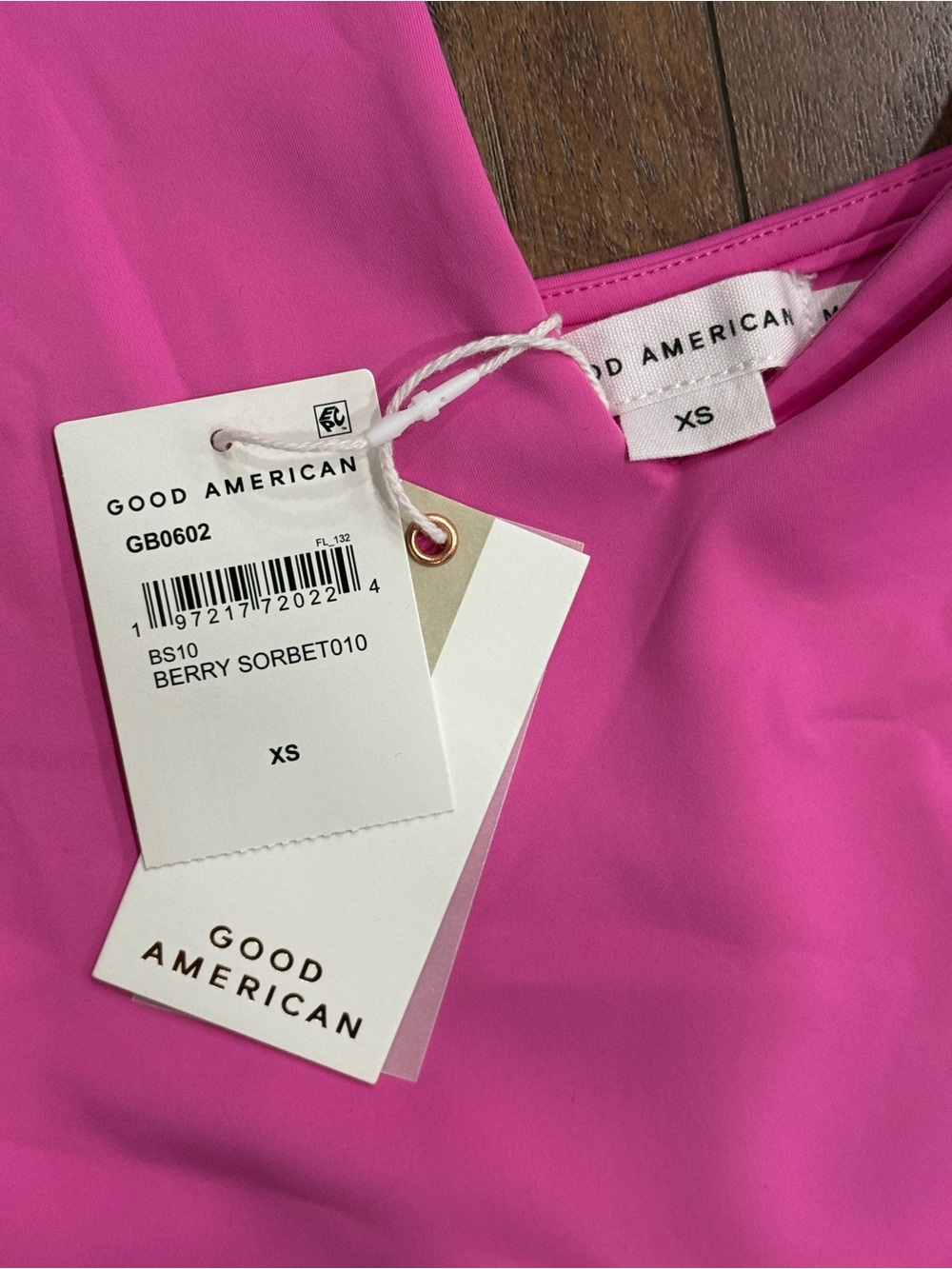 Good American Berry Sorbet Pink Bodysuit XS